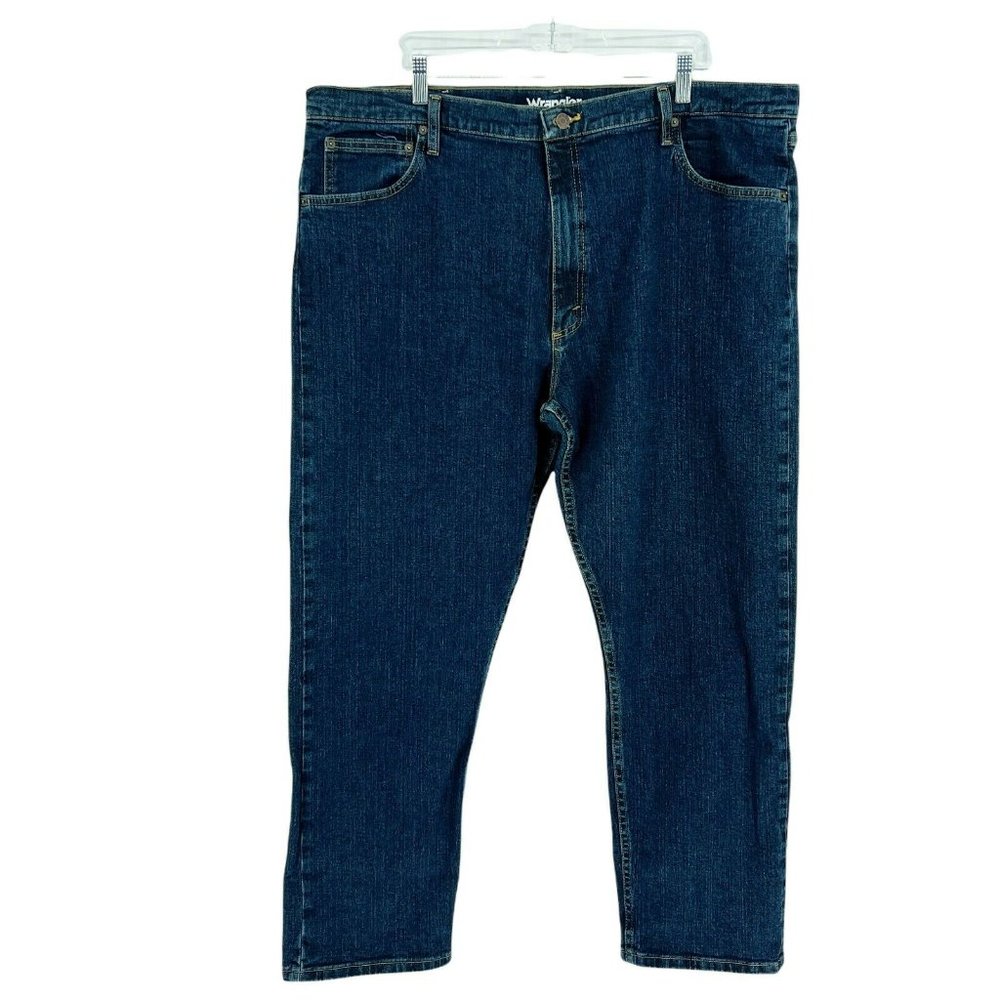 Wrangler Jeans Men's 42 X 30 Tapered Leg Regular Fit Blue Casual